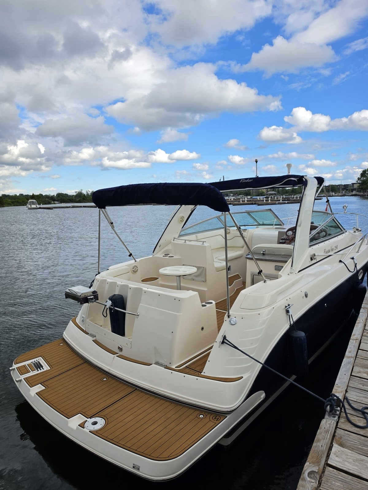 Teak deck and lounge seating on the 13 guest yacht